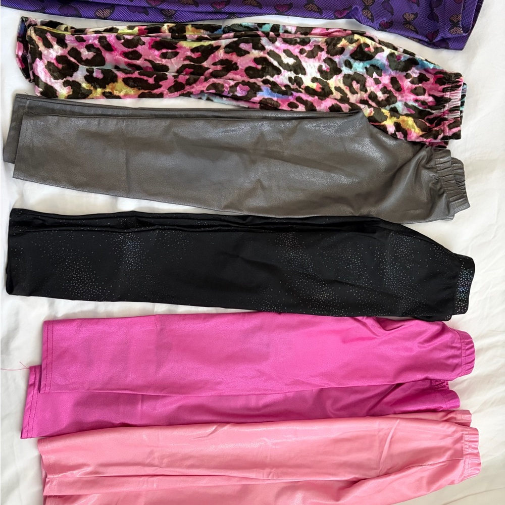 Stylish Girls Size 7 Legging Bundle - Shiney Luxe material.